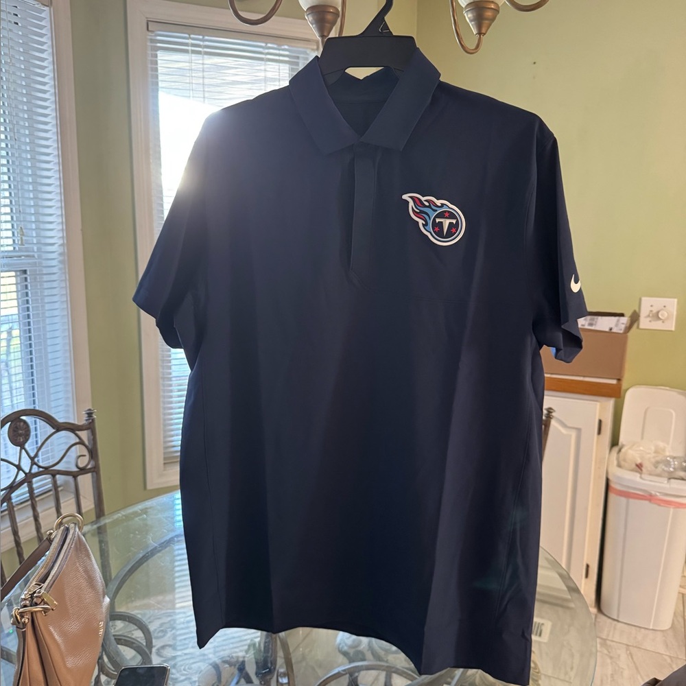 Nike Dark Blue Men's Polo with Logo Titans